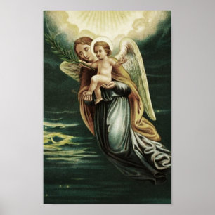Póster Ángel Con El Niño Jesús