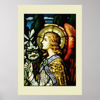 Póster "Ángel con lirios"