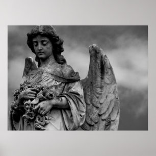 Póster Ángel con los rosas