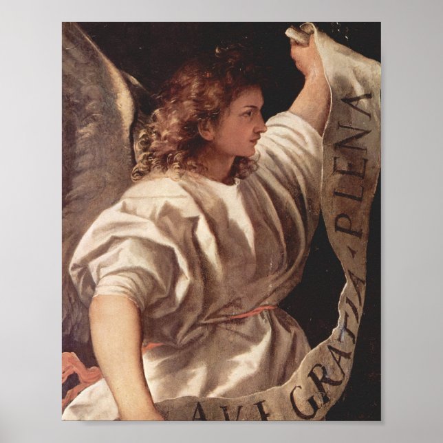 Póster Ángel con pancarta 1522 (Frente)
