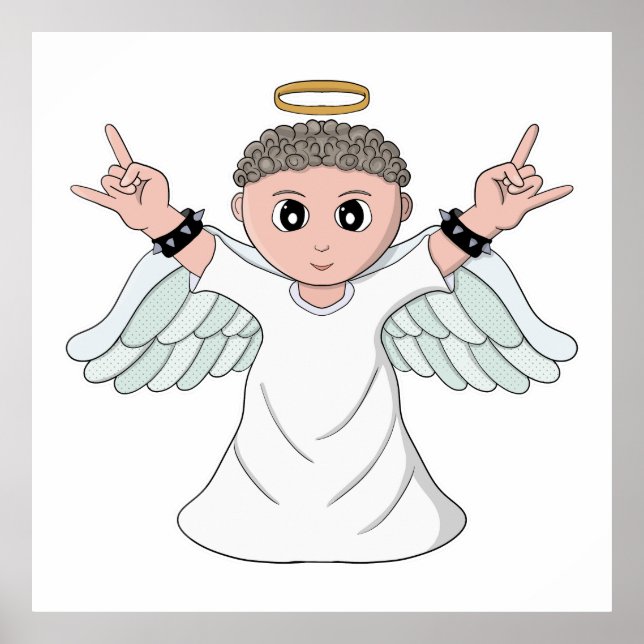 Póster Angel de amor a la música fuerte (Frente)