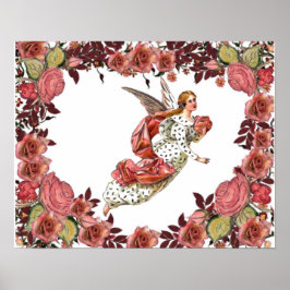 Póster Ángel de bonito con cinta rosada