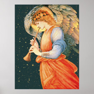 Póster Ángel de Burne-Jones que juega la chirimia CC1135