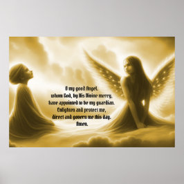 Póster Ángel de Guardian con oración