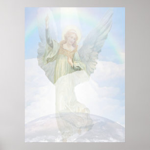 Póster Ángel de la guarda en las nubes