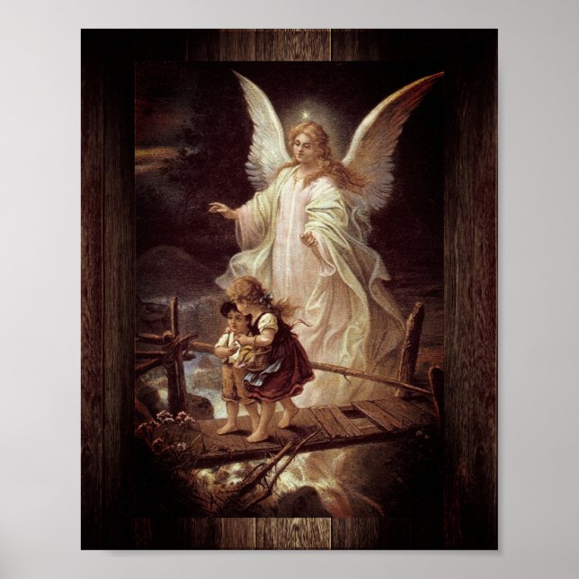 Póster Ángel de la guarda, niños, Poster puente (Frente)