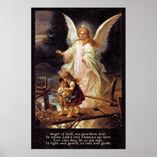 Póster Ángel de la guarda, niños, puente y Poster de poem