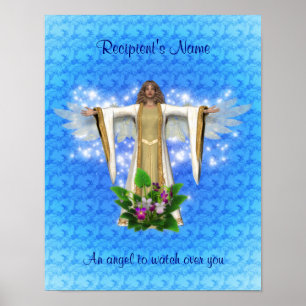 Póster Ángel de la guarda que vigila lo personalizado
