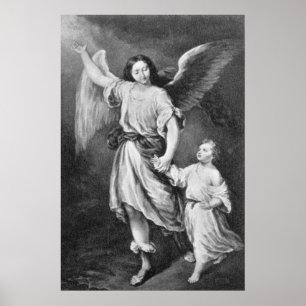 Póster Ángel de la Guarda y Niño