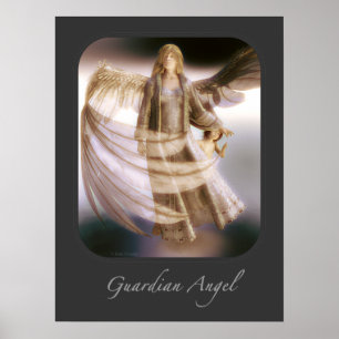 Póster Ángel de la guarda y niño