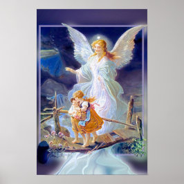 Póster Ángel de la guarda y niños