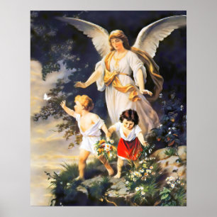 Póster Ángel de la Guardia por el acantilado de Bernhard
