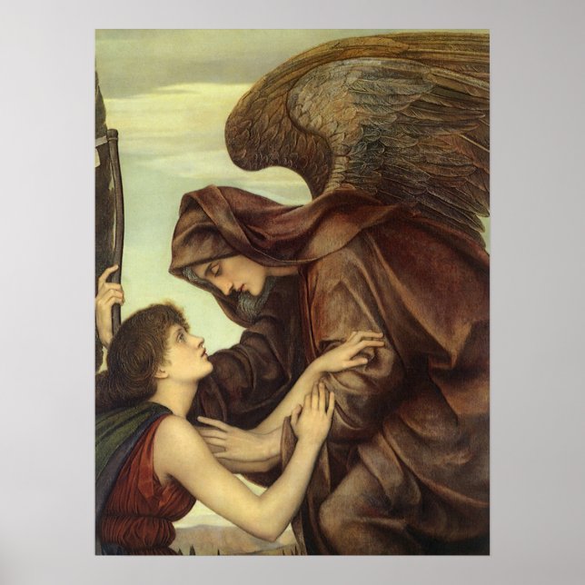Póster Ángel de la muerte por Evelyn De Morgan (Frente)
