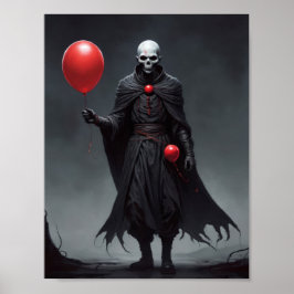 Póster Ángel de la muerte viene con globos rojos