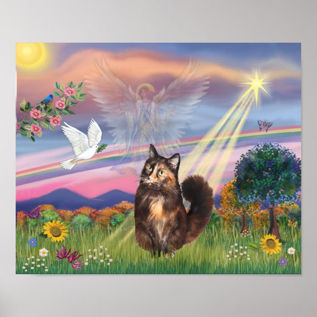 Póster Ángel de la nube - Shellby de gato de Maine Coon (Frente)
