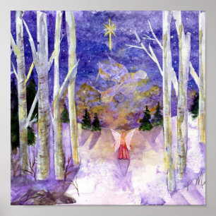 Póster Ángel de la paloma del navidad