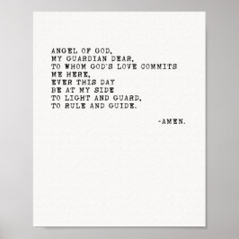 Póster Ángel de la Poster de la Oración de Dios