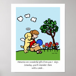 Póster Ángel de labrador amarillo con Personalizado de am