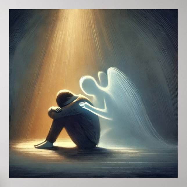 Póster Ángel de Luz de Cómodo Silencio Sanación Espiritua (Frente)