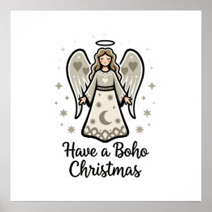 Póster Ángel de Navidad Boho 