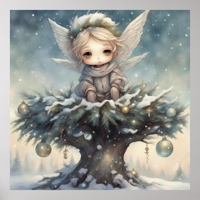 Póster Ángel de Navidades pequeños (Frente)