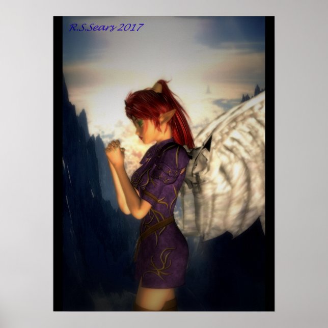 Póster ángel de oración (Frente)