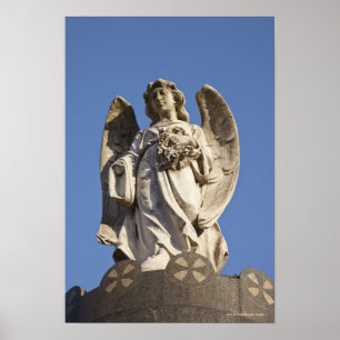 Póster Ángel de piedra que mira abajo de la estatua en