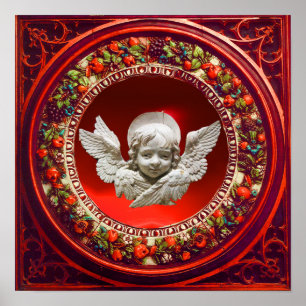 PÓSTER ANGEL DE RENACIMIENTO DE FLORENTINA CON CORONA FLO