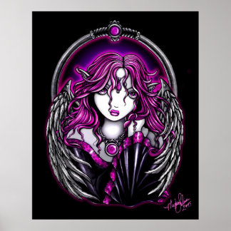 Póster Ángel del guardián magenta