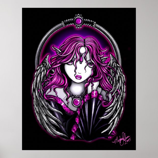 Póster Ángel del guardián magenta (Frente)