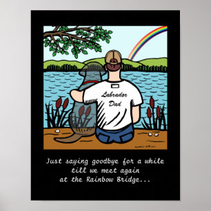 Póster Ángel del labrador negro y papá 1