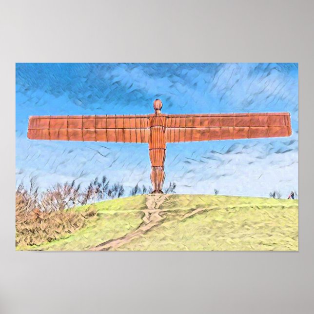 Póster Ángel del Norte, Gateshead, Inglaterra (Frente)
