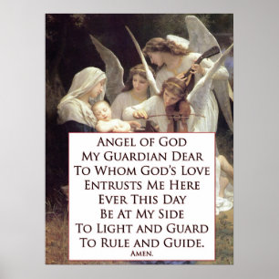 Póster Ángel del rezo de dios