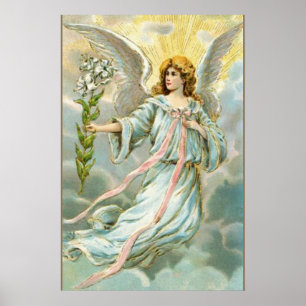 Póster Ángel en azul