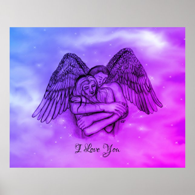 Póster Angel Eros en el amor, te amo (Frente)