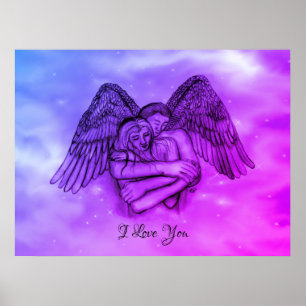Póster Ángel Eros enamorado, te amo
