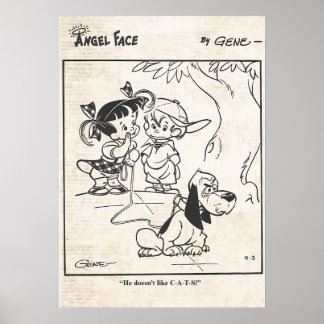 Póster Angel Face Comic Strip "Al perro no le gustan los