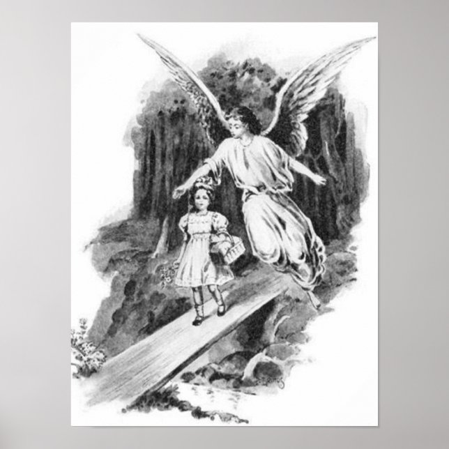 Póster Angel Guarding A Girl Child (Frente)