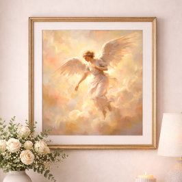 Póster Angel Illustration Soft Heavenly Painting
