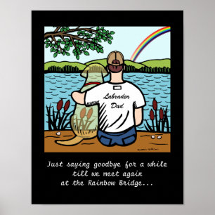 Póster Ángel Labrador amarillo y papá 1