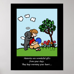 Póster Ángel Labrador Negro con Personalizado de Amor 2
