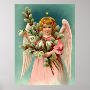 Póster Ángel Lindo con Vestido Rosa