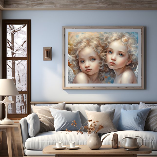 Póster Angel Little Sisters Moderno Art (Angel Little Sisters Modern Art Poster)