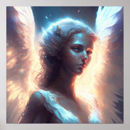 Póster Ángel místico de ojos azules
