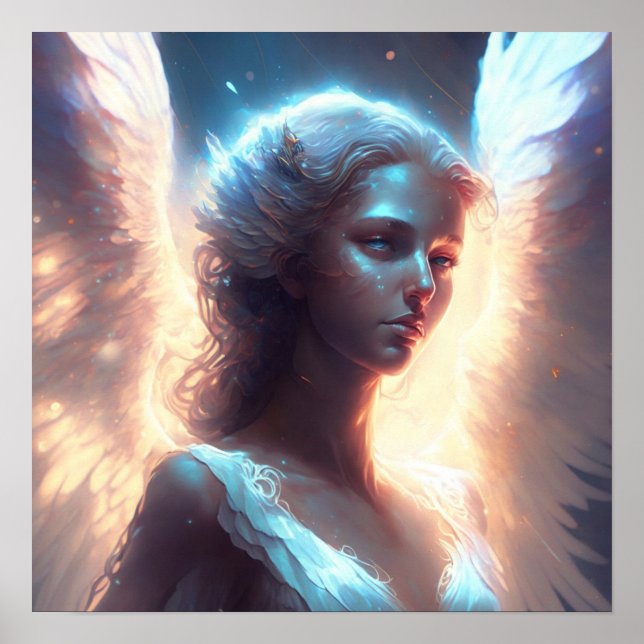 Póster Ángel místico de ojos azules (Frente)