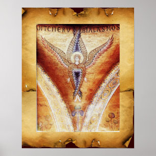 Póster ÁNGEL MOSAICO , Parchmento Marrón