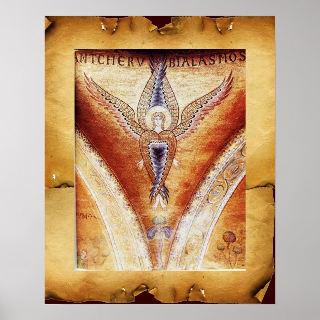 Póster ÁNGEL MOSAICO , Parchmento Marrón (Frente)