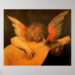 Póster ángel musical tocando lute de Rosso Fiorentino