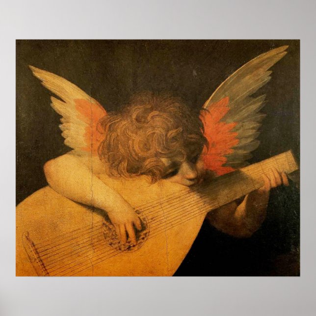 Póster ángel musical tocando lute de Rosso Fiorentino (Frente)