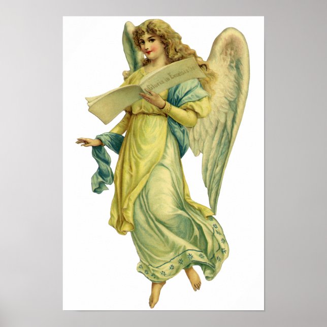 Póster Ángel Navidades victorianos, Gloria en Excelsis De (Frente)